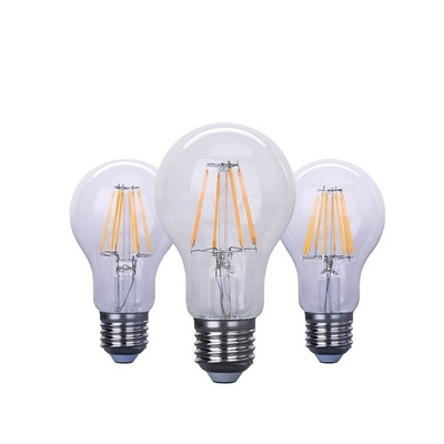 High lumen home bulb Lighting Sensor Smart  E26 E27 4W 8W LED Filament Bulb A60 lamp