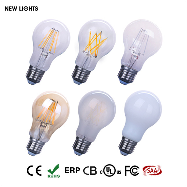 Good quality  New Vintage Edison Amber warm light 2700K 3000K 800LM Ra80 8W 220V E27 lighting  lamp A60 Golden LED Filament Bulb