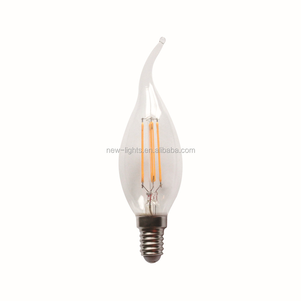 hot selling China factory pendant lamp led light bulb b10 c35 2w 4w 5w e14 e12 energy saving edison led filament candle bulb