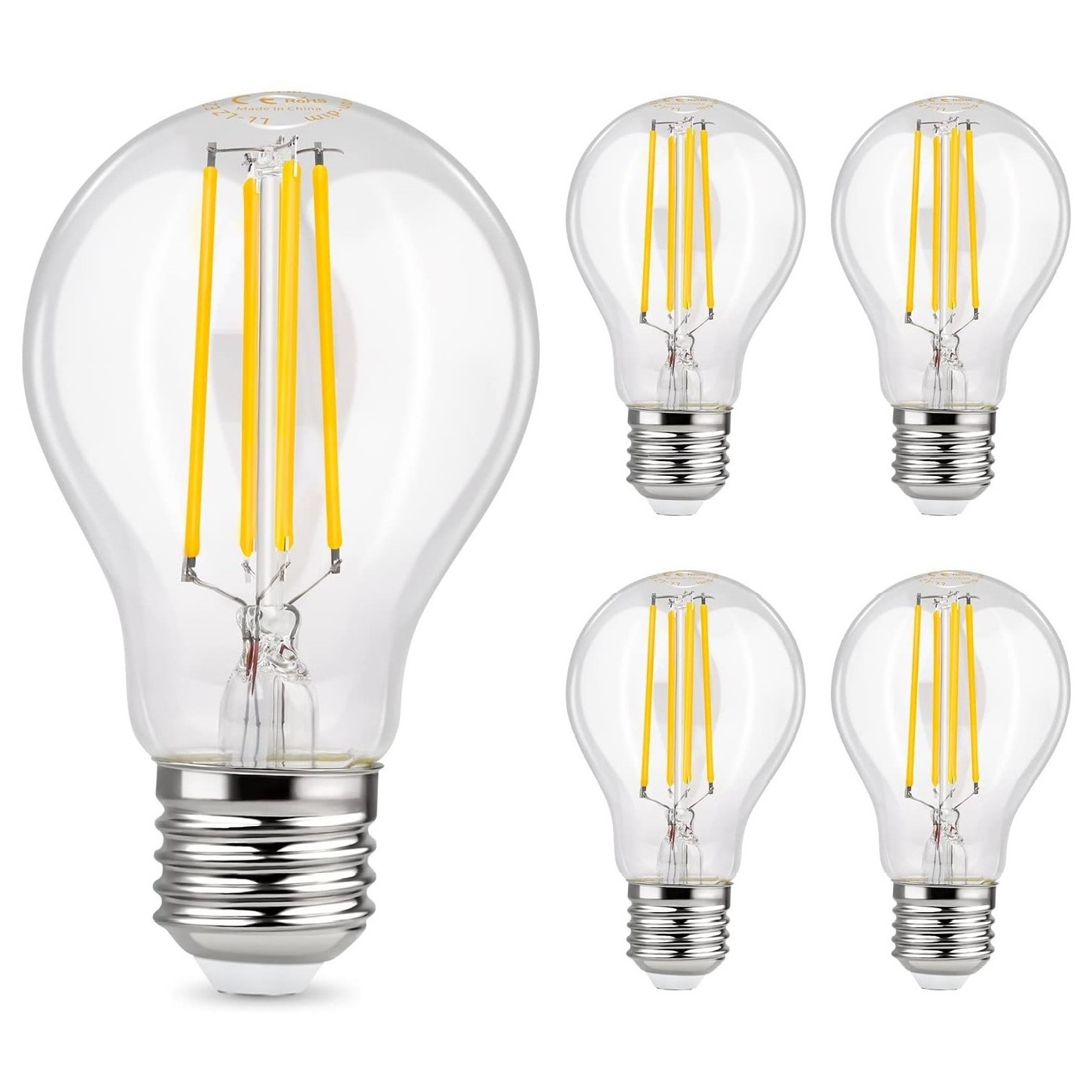 High lumen output Clear glass bulb E27 B22 A60 Filament LED bulb dimmable 2w 4w 6w 8w 12w 10w for home decoration