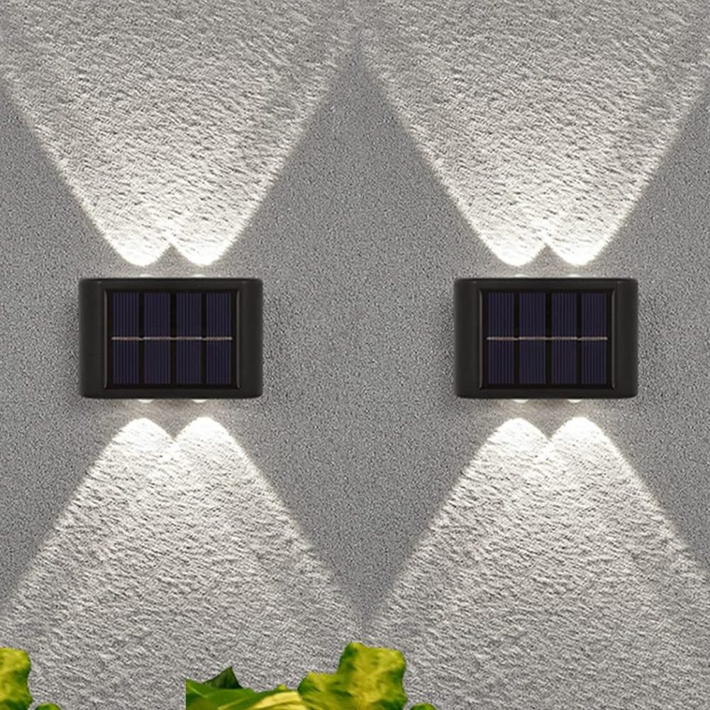 Up & Down Lighting Sensor Decorative LED Wall Light 6 LEDs Waterproof Solar LED Wall Light for Outdoor Garden Fence Patio