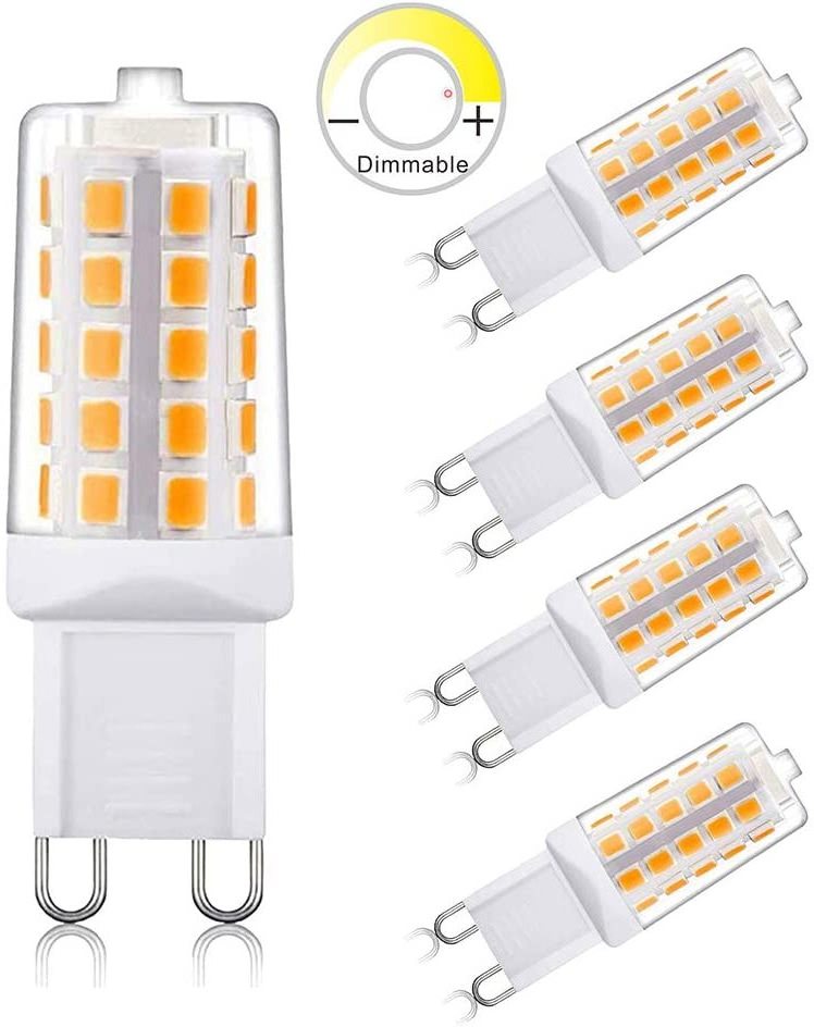 40W Halogen Equivalent Chandeliers 4W LED Light Bulb Bi Pin Base winshine 6000K Daylight 360 Beam Angle Dimmable G9 Base Bulbs