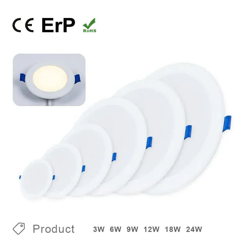 Wholesale Price 4Inch 6 Inch Ultra Thin Led Panel Light 3-18w Dimmable Led Slim Recessed Panel Downlights