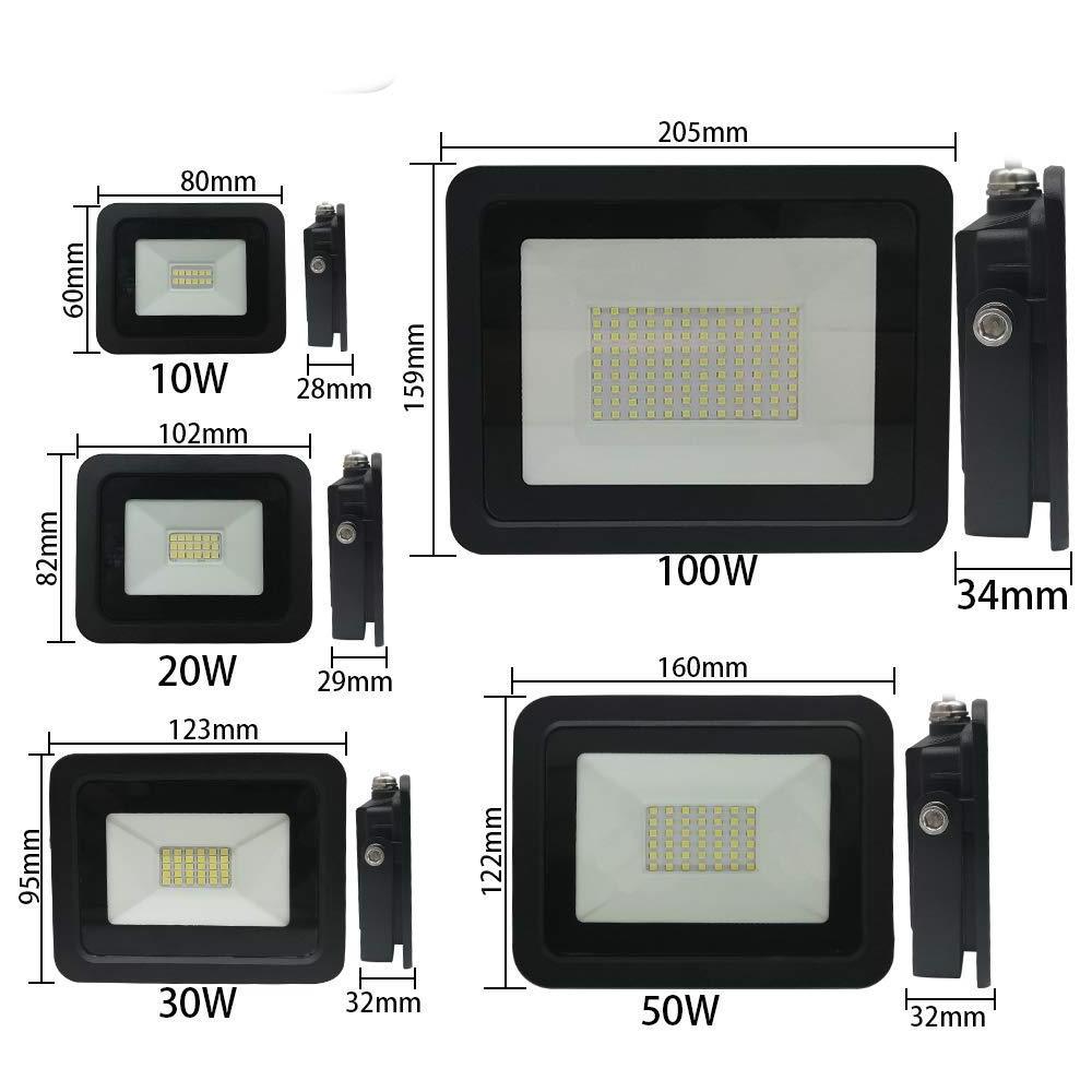 Led Flood Light 220V-240V Outdoor Spotlight Spotlight 10W 20W 30W 50W 100W Wall Lamp Floodlight IP65 Waterproof Garden Lighting