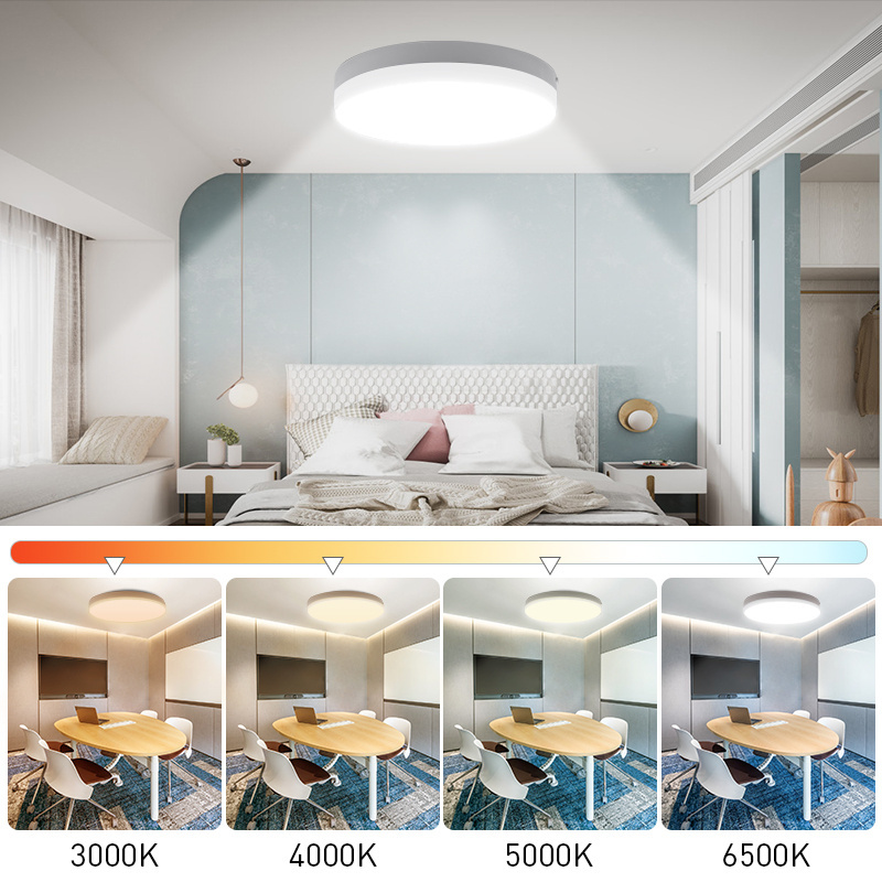 18W IP65 3000K/4000K/5000K/6500K 4CCT Round Ceiling Light Super Bright Led Ceiling Light Fixtures For Indoor