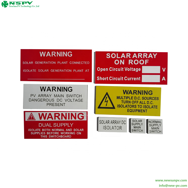 NSPV Solar Warning Stickers For Solar System Solar PV Warning Labels