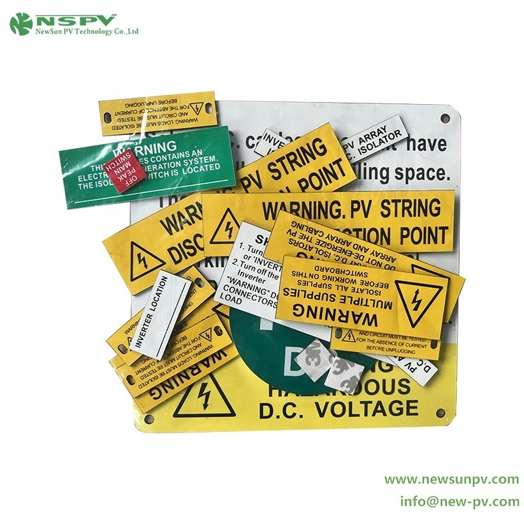 NSPV Solar Warning Stickers For Solar System Solar PV Warning Labels