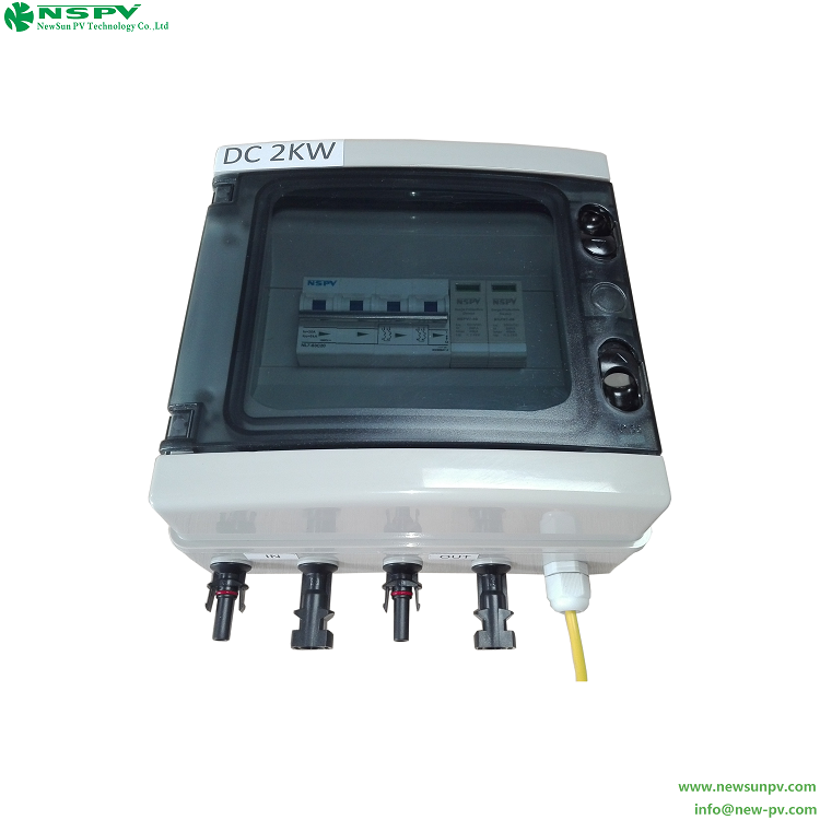 DC Solar PV array combiner box used for PV system solar panel modules and inverters