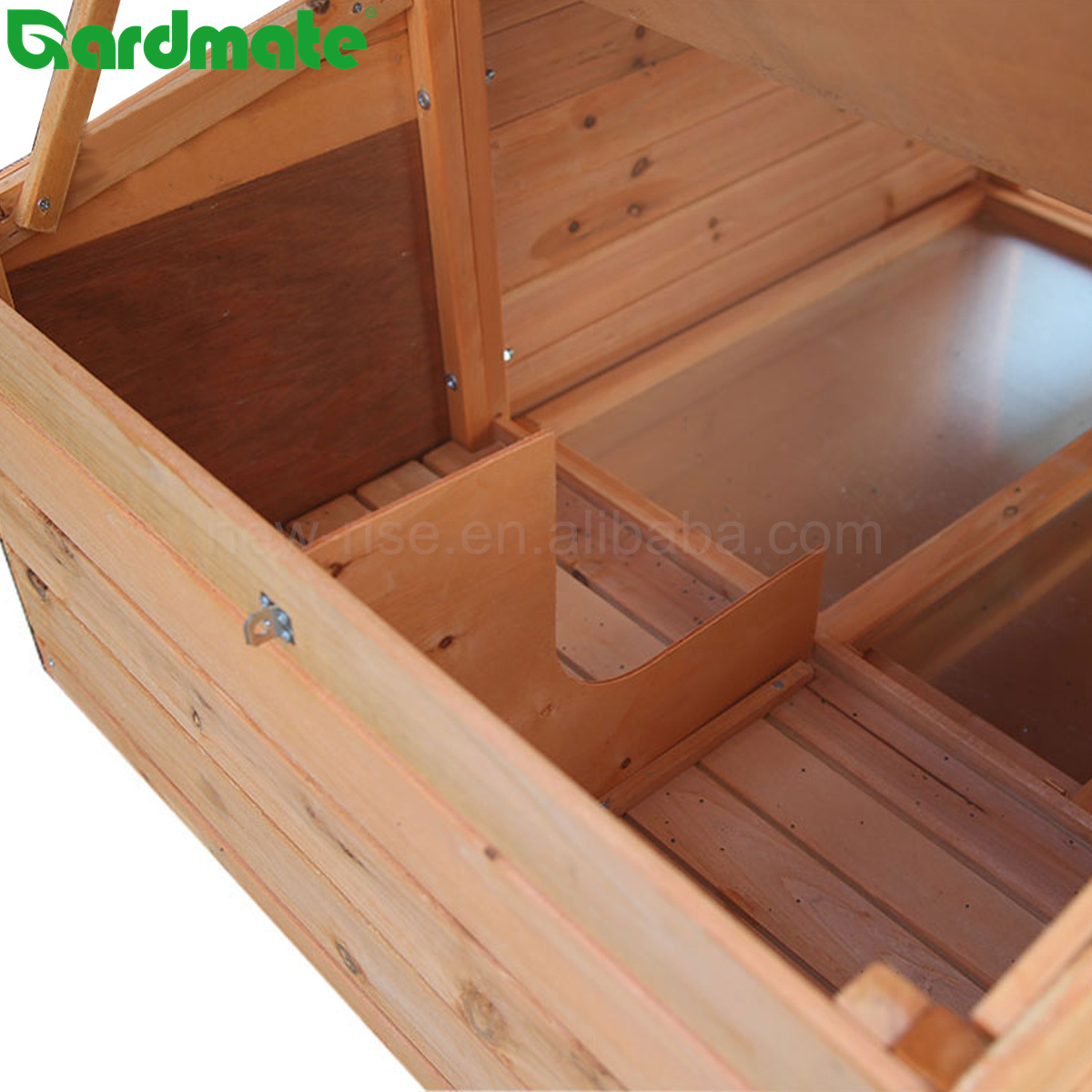 Outdoor Backyard Farmhouse Natural Wooden Chicken Coop Hen House Rabbit Hutch with Waterproof Colour Sand Roof