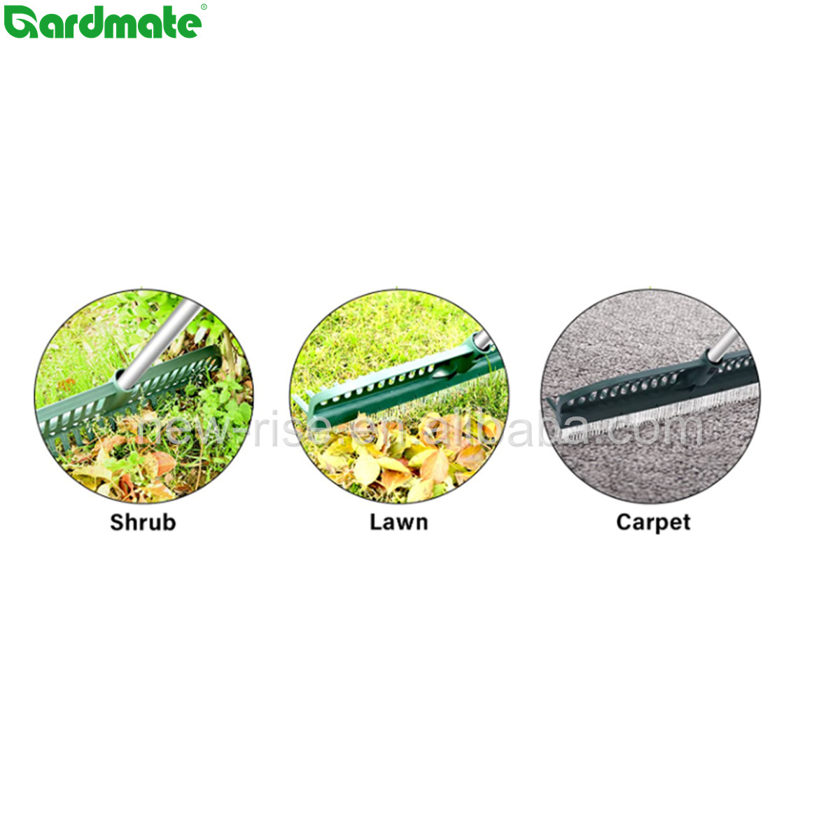 Lightweight 3 in 1 Artificial Turf Grass Rake with Telescopic Handle