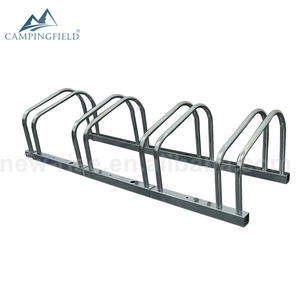 Outdoor Bike Holder Rack Metal Floor And Wall Mount Bicycle Rack Barriers Stand Sliver Bike Stand For 4 Bikes