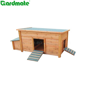 Outdoor Backyard Farmhouse Natural Wooden Chicken Coop Hen House Rabbit Hutch with Waterproof Colour Sand Roof