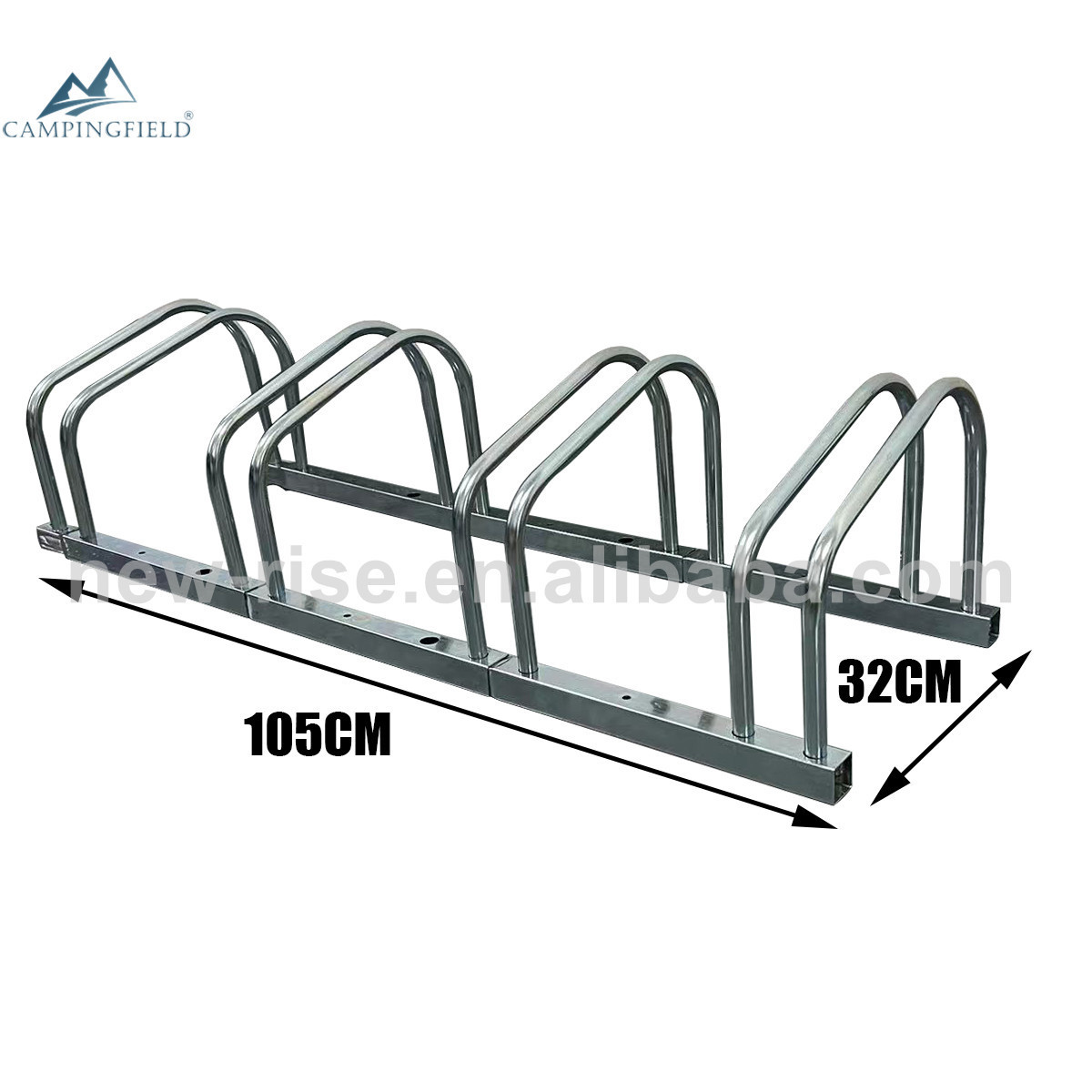 Outdoor Bike Holder Rack Metal Floor And Wall Mount Bicycle Rack Barriers Stand Sliver Bike Stand For 4 Bikes