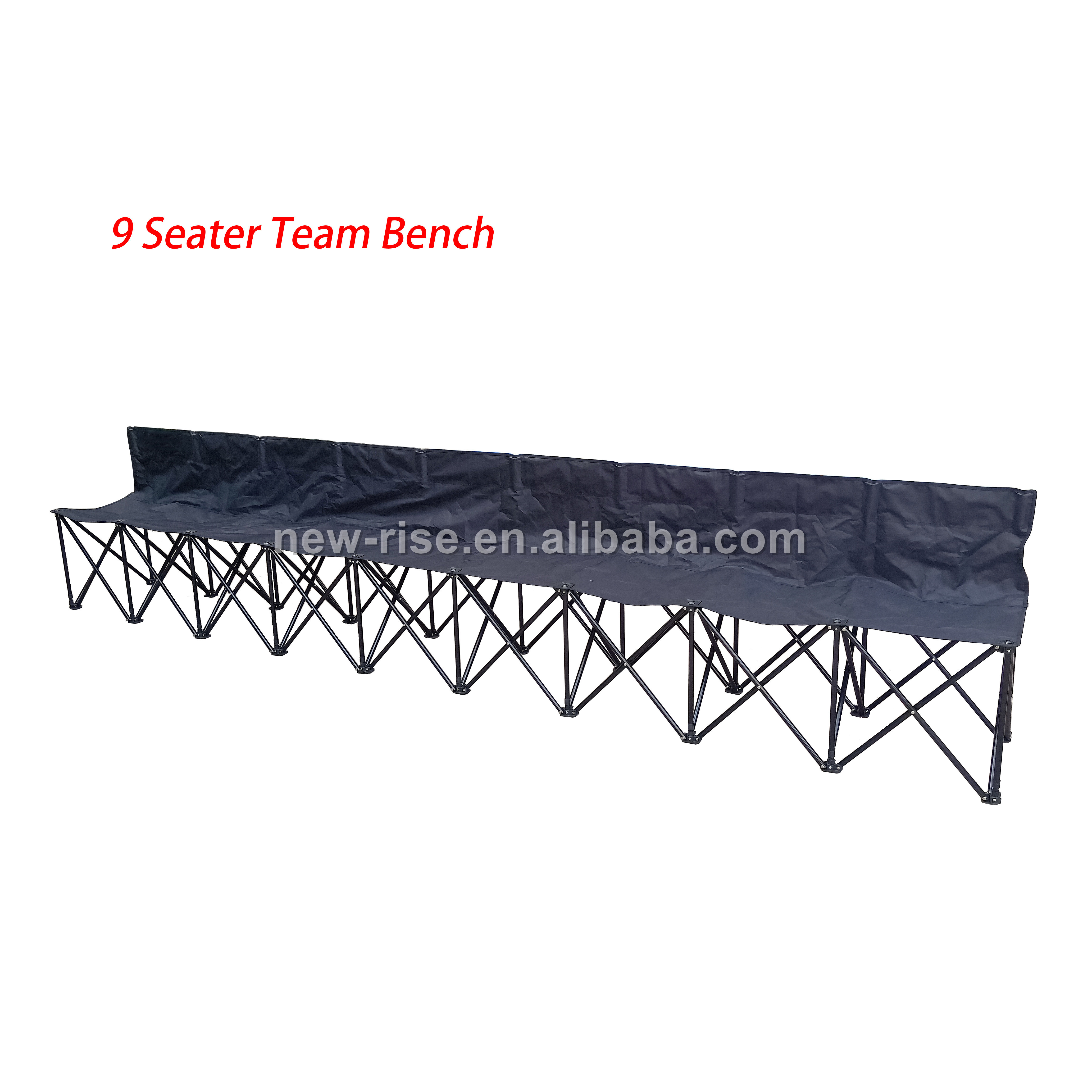 4 6 9 Seater Portable Folding Foldable Bench Team Chair Camping Sports Beach Chair for Soccer Football Sidelines, Tailgating