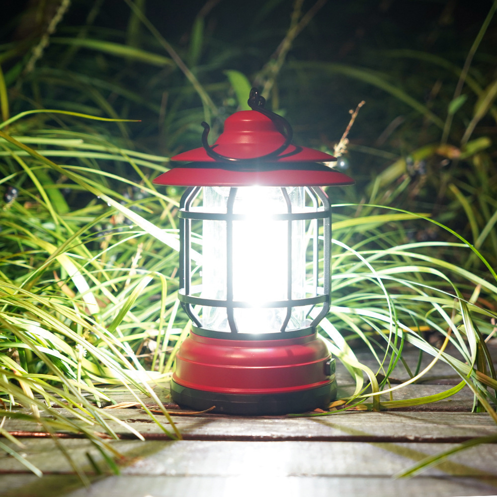 Outdoor camping essentials portable Atmosphere lamp rechargeable Adjustable light source retro LED lantern