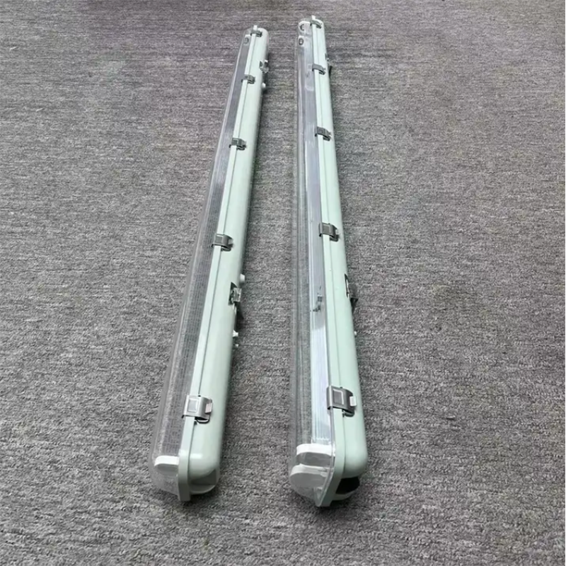 2x18w 2x36w led tri-proof batten light IP65 full PC double tube 4ft 5ft 1.2m 1.5m t8 fluorescent tri-proof light fixture