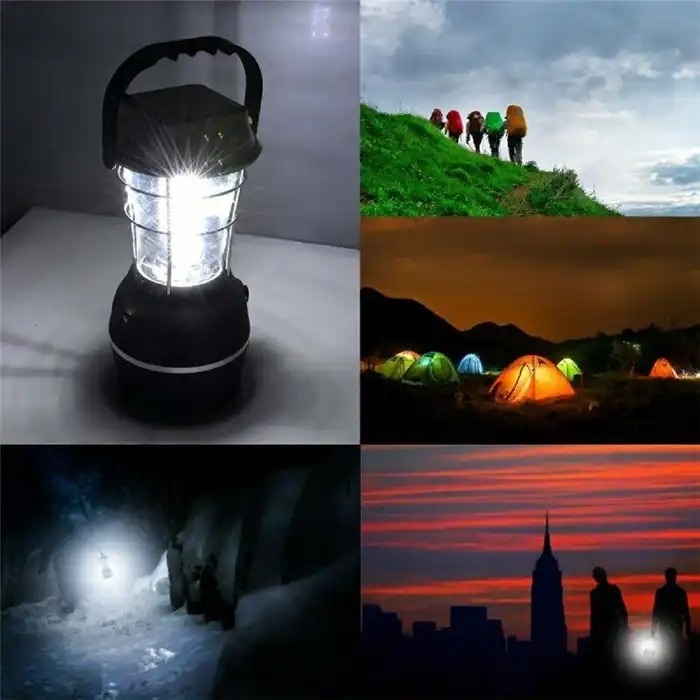 5 Mode Hand Crank Dynamo Emergency Light LED Rechargeable Solar Camping Lantern