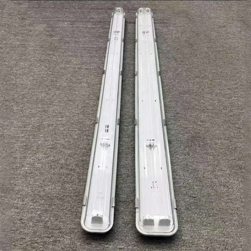 2x18w 2x36w led tri-proof batten light IP65 full PC double tube 4ft 5ft 1.2m 1.5m t8 fluorescent tri-proof light fixture