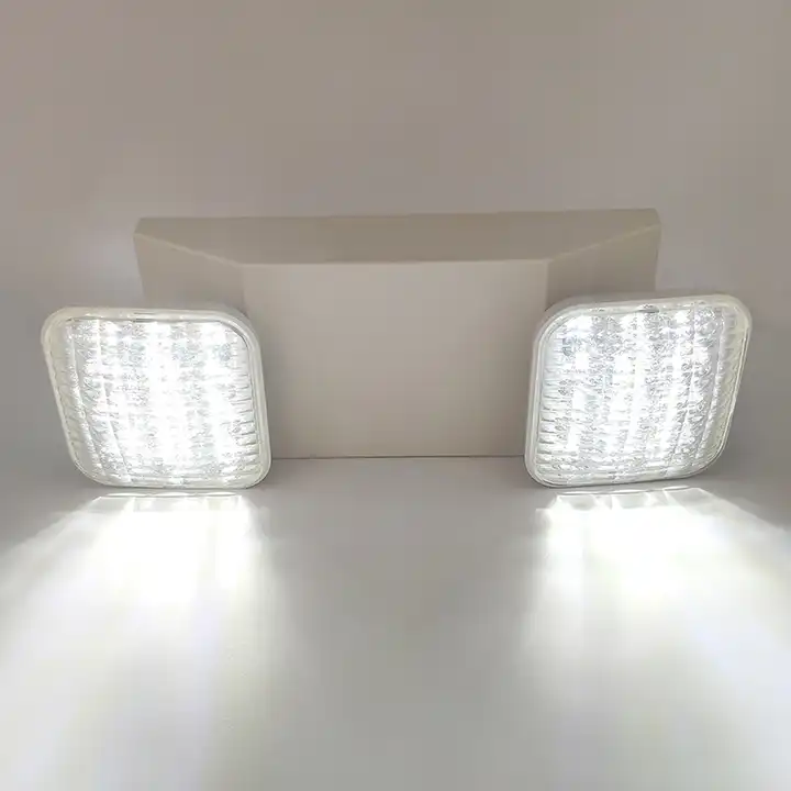 Automatic Wall Mounted White ABS Plastic Two Head Auto 3 Hours LED Exit Lamp Emergency Light with Battery Backup