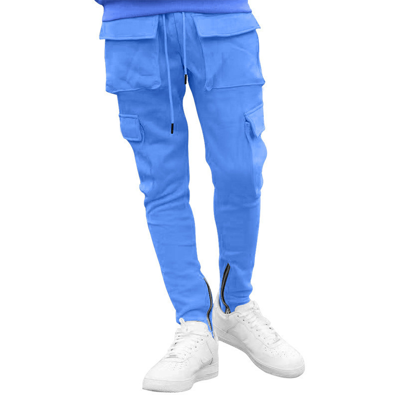 Custom Logo Stacked Joggers With Pocket Streetwear Men's Sweatpants Flare Men Cargo Pants Trousers