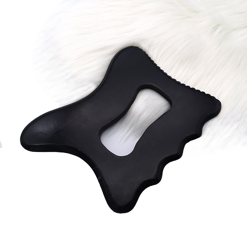 Nateral Black Bian Stone Body Gua Sha Trigger Point Massager Tool with Smooth Edge Physical Therapy and SPA Acupuncture Therapy