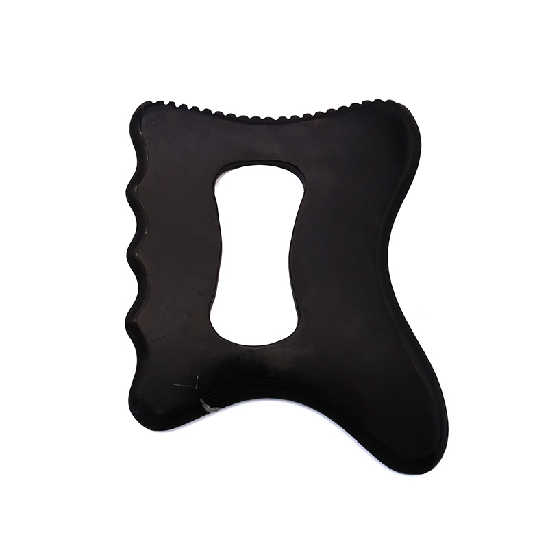 Nateral Black Bian Stone Body Gua Sha Trigger Point Massager Tool with Smooth Edge Physical Therapy and SPA Acupuncture Therapy