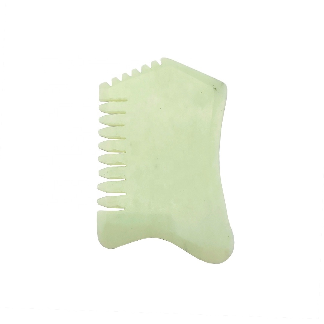 Gua Sha Comb Xiuyan Jade Natural Jade  Head Massager for Scalp Stress Relax and  Eliminate wrinkles on the face