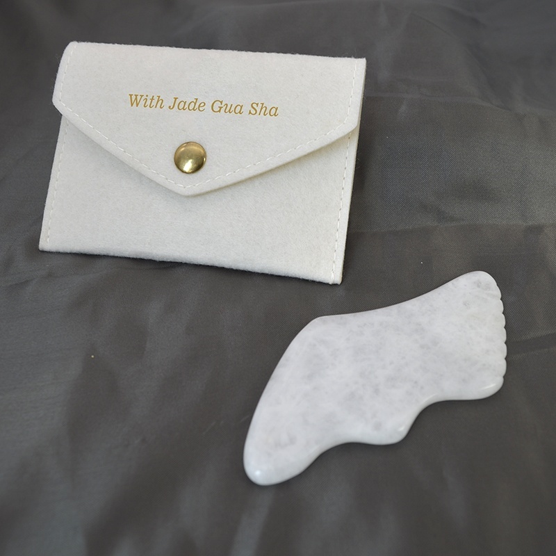 White Jade Gua Sha Stone Lightning Facial Tool Jade Guasha Board Scraping Tool for Facial Yoga