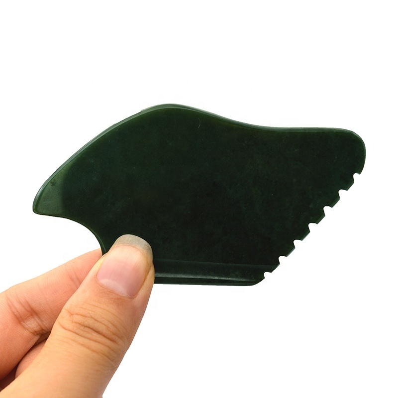 High Quality Home Use Beauty Tool Natural Nephrite Jade Heart Shape Gua Sha Kit Face Massager Facial Massage Stone Guasha Boards