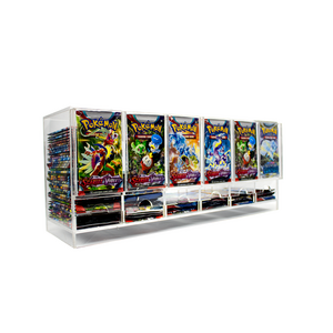 Clear 6 Slot Pokemon Booster Pack Dispenser Acrylic TCG Trading Card Game Pack Dispenser