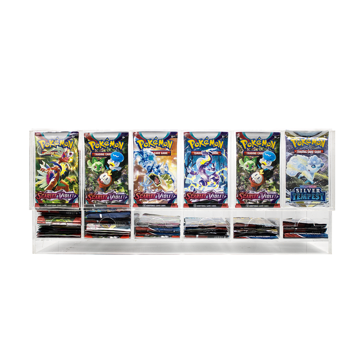 Clear 6 Slot Pokemon Booster Pack Dispenser Acrylic TCG Trading Card Game Pack Dispenser