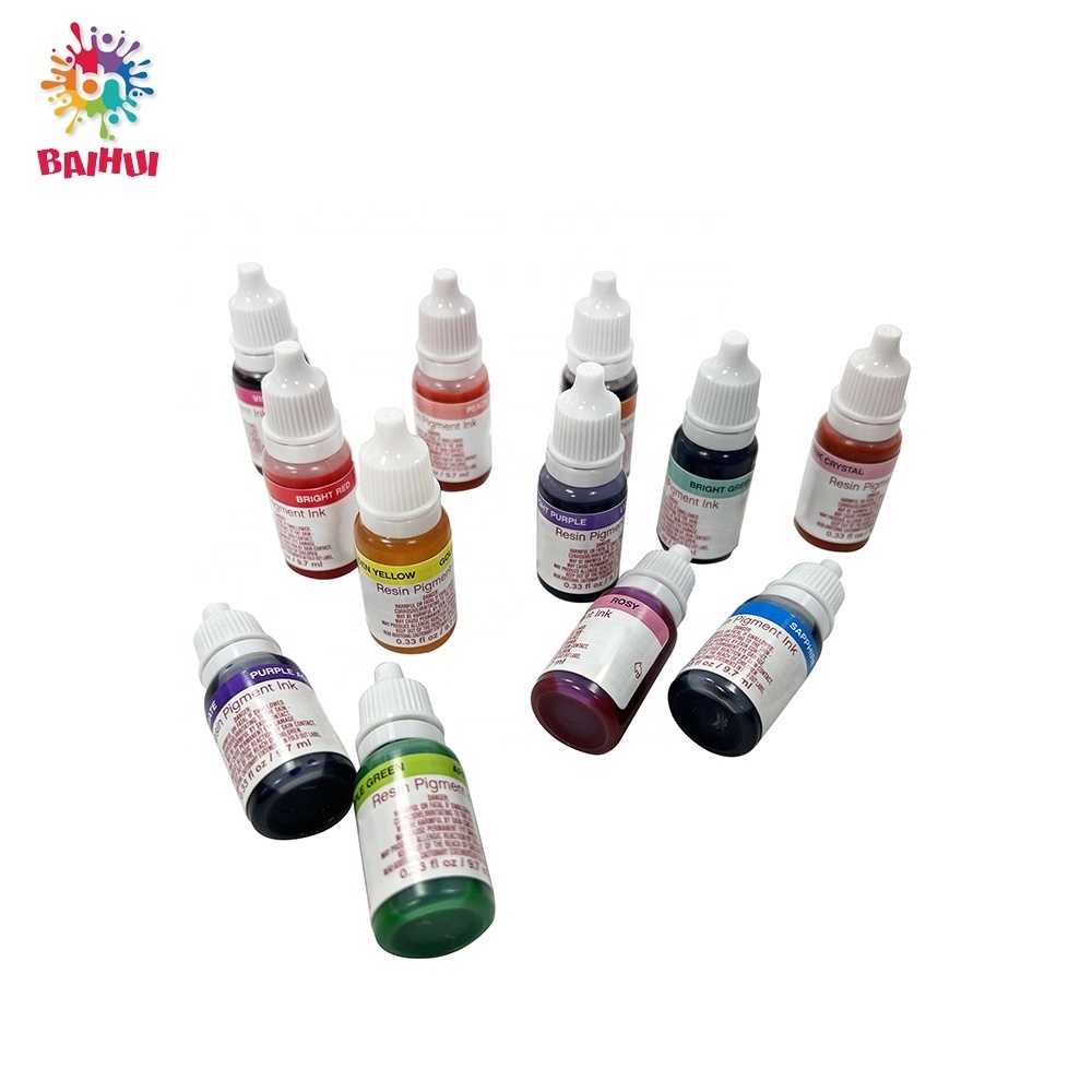 Epoxy Resin 12 Colors Pigment Inks Bright Colors Art Craft Making Liquid Pigment