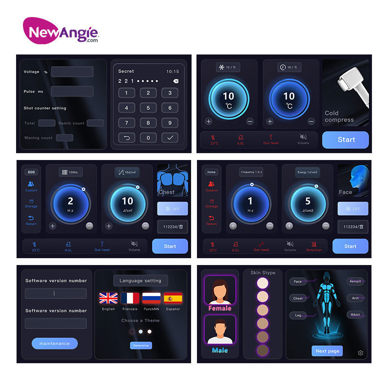 Newangie Professional Beauty Factory 1800W Machine 755 808 1064 Ice laser hair removal machine for sale Price