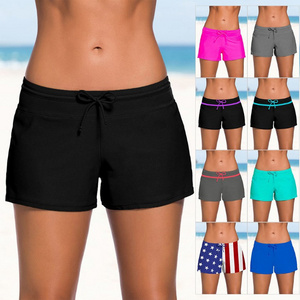 Women elastic low waist sports shorts summer yoga shorts women's swimming trunks shorts pants minipants