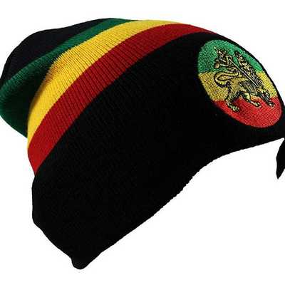 Wholesale Crochet Rasta Jamaica Beanie Hat Knitted Beanie Winter Hats Warm Stripe Beanie Embroidered