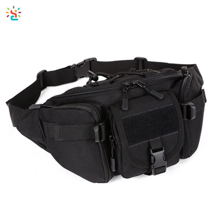 OEM Multi functional tactical fanny pack black fanny pack custom single shoulder hip belt waist bag