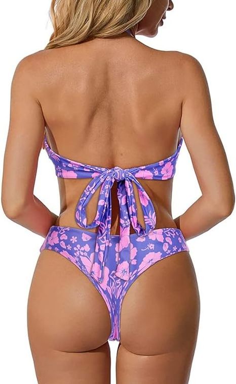 Women Wholesale Bikini Sexy Swimsuit Set Bikinis Push Up String Printing Beach Bathing Suits Custom