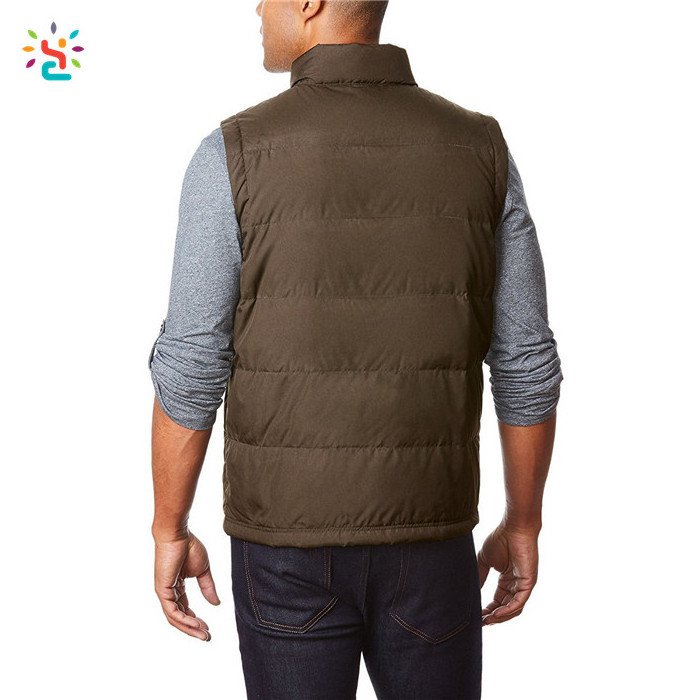 Wholesale down vest mens down vest custom cheap uniform vests packable sleeveless jacket with storage bag Utility