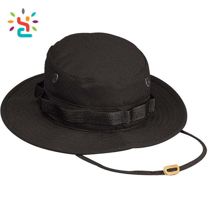 High quality customized design hats fishing fisherman cap own eye rope Wholesale black plain bucket hat