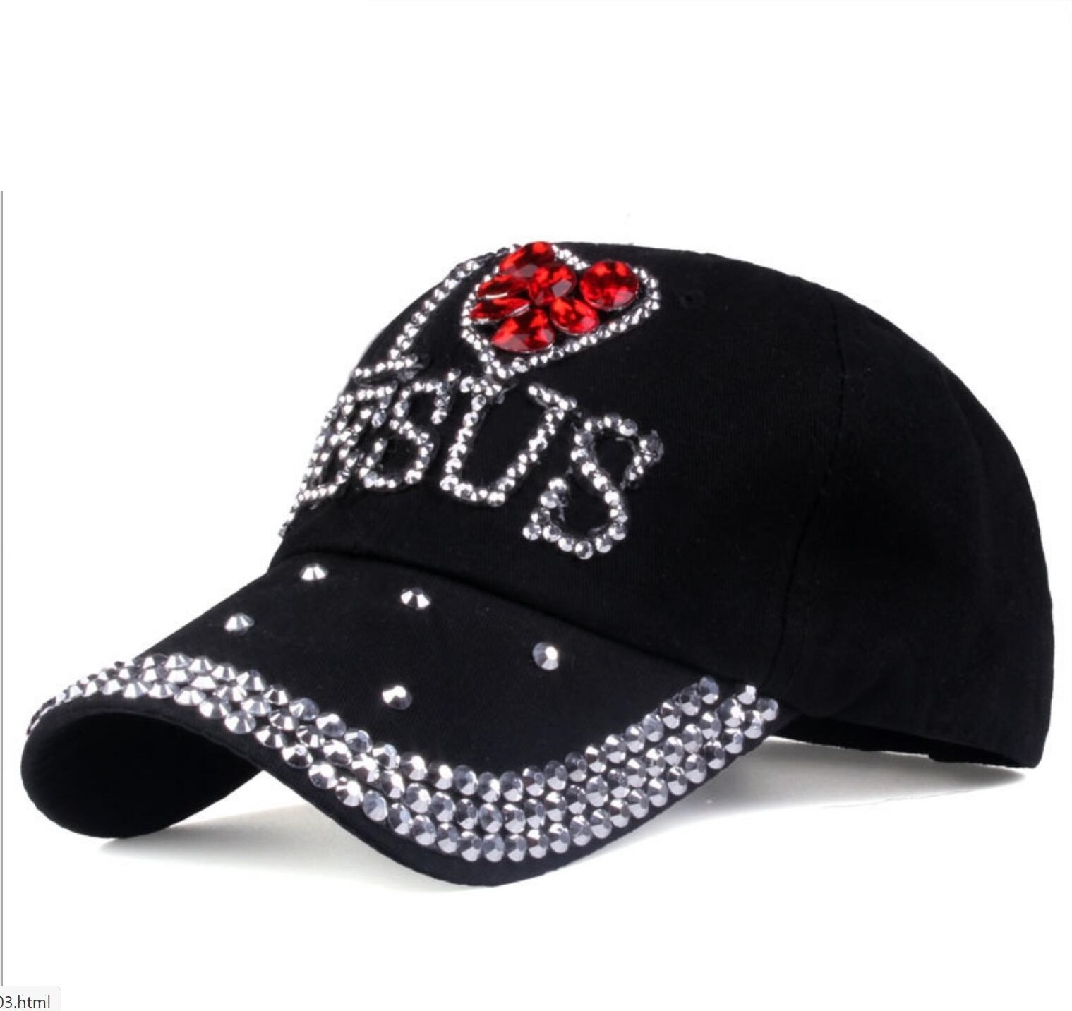 Women Fashion Rhinestone Baseball Cap Studded Rhinestone Bling Outdoor Sport Hat Denim I LOVE JESUS Baseball Hats