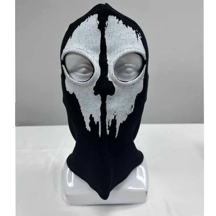 Custom Print Balaclava Face Mask Skull Balaclava 2 Hole Face Cover Warm Ghost Mask On Sale