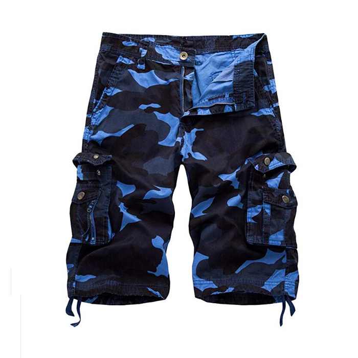 Wholesale Mens Camo Cargo Cotton Shorts Summer Relaxed Fit Multi-Pocket Outdoor Camouflage Cargo Shorts