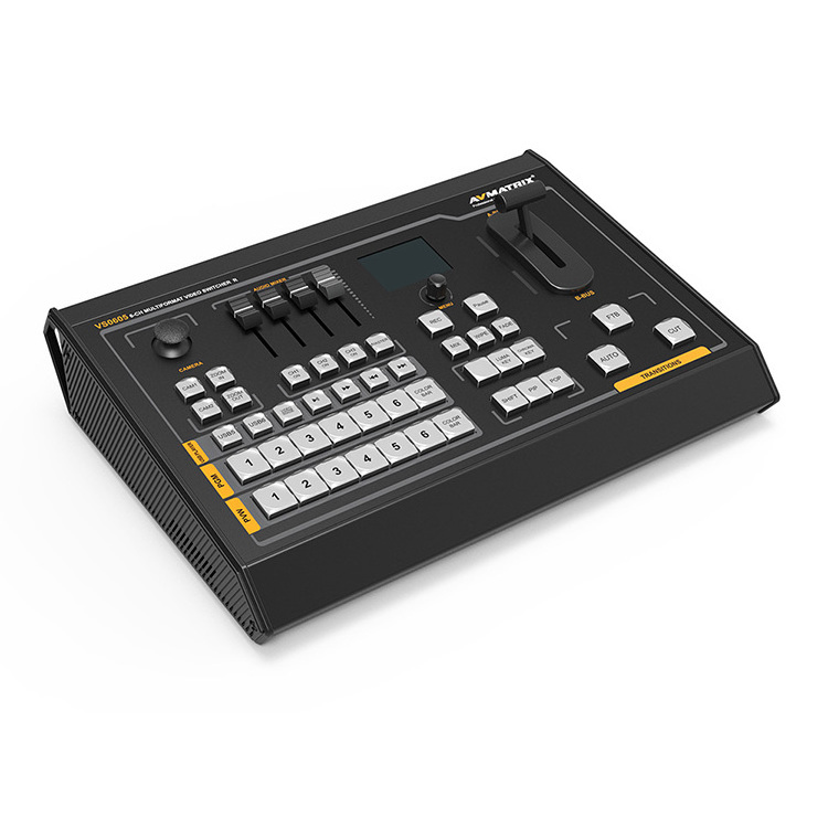 Avmatrix VS0605 6 Channel Multi-format Live Production Broadcast Video Switcher with Recorder