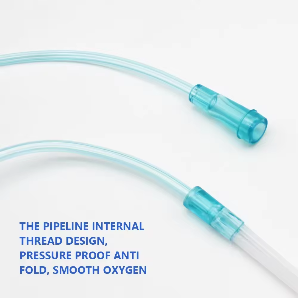 Medica Plastic Medical Nasal Oxygen Tube Nasal 7fts Oxygen Cannula for Single Use