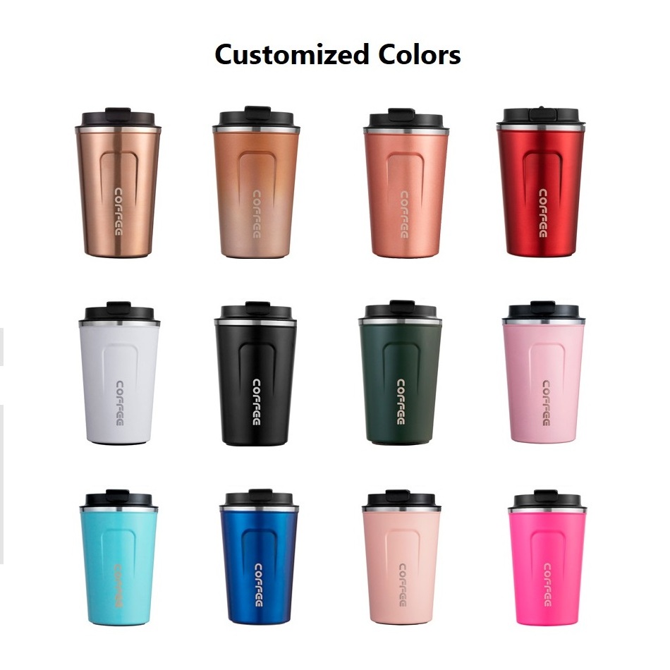 Insulated 12oz 17oz Travel Coffee Mug Cups with Lid Leakproof Vacuum Stainless Steel Double Walled Thermal Car Coffee Tumbler