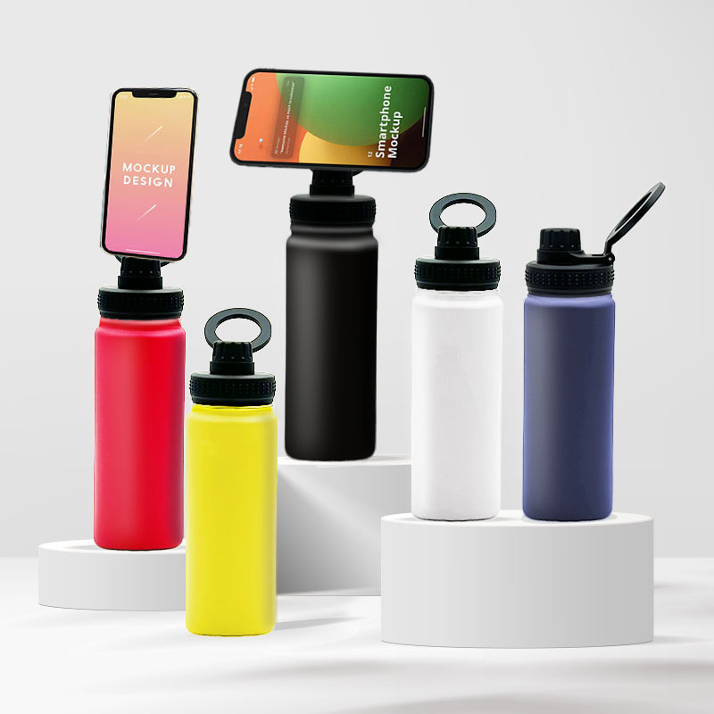 Wholesale 2024 New Insulated Magsafe Water Bottle with Magnetic Lid Magnet Stainless Steel Drink Water Bottle with Phone Holder