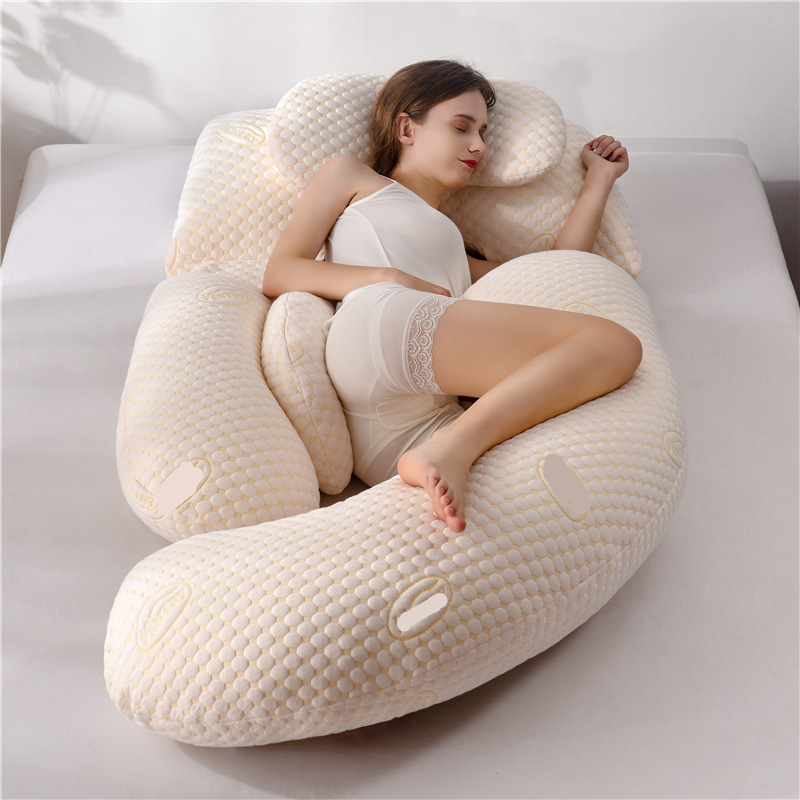 Washable Cotton Cover Detachable Mom Pregnancy Pillow Multi Functional U Shaped Giant Back Support Full Body Maternity Pillow