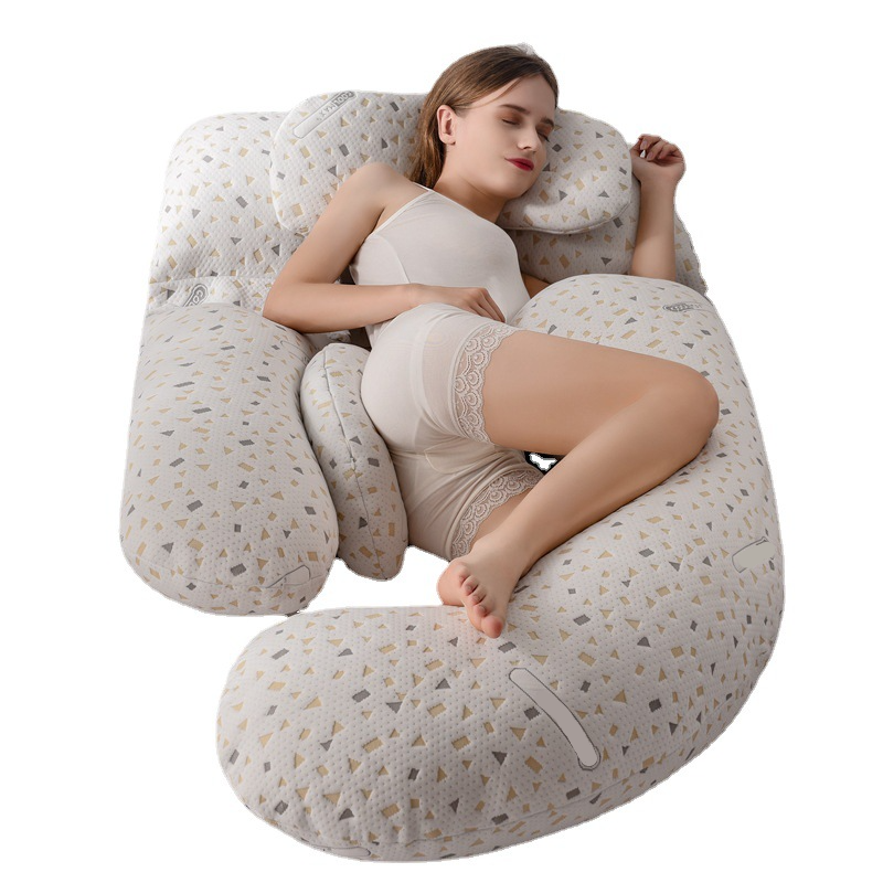 Washable Cotton Cover Detachable Mom Pregnancy Pillow Multi Functional U Shaped Giant Back Support Full Body Maternity Pillow