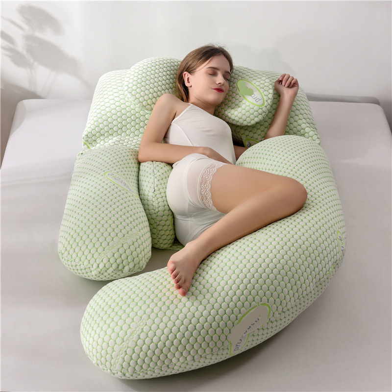 Washable Cotton Cover Detachable Mom Pregnancy Pillow Multi Functional U Shaped Giant Back Support Full Body Maternity Pillow