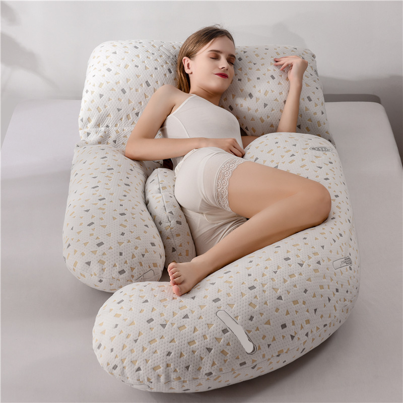 Washable Cotton Cover Detachable Mom Pregnancy Pillow Multi Functional U Shaped Giant Back Support Full Body Maternity Pillow